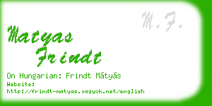 matyas frindt business card